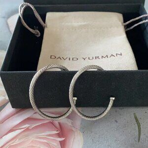 David Yurman Cable Hoop Earrings in Sterling Silver